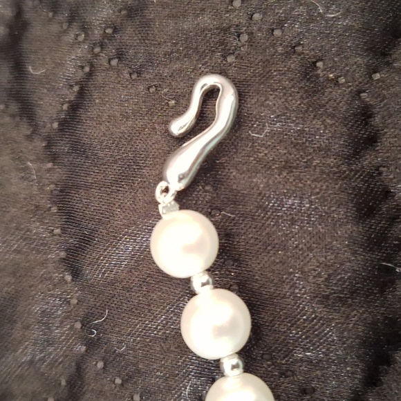 Vintage Boho Style 925 Sterling Silver And Pearl Bracelet - Picture 3 of 5